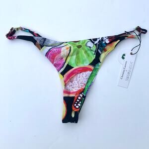 Christian Lacroix Swiminista Bikini Bottom Large Cheeky Ruched‎ Bow Swimsuit